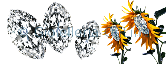 tre diamanti di forma navette e taglio brillante.