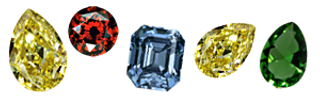 immagine di alcuni diamanti forma rotonda taglio brillante di colore diversi